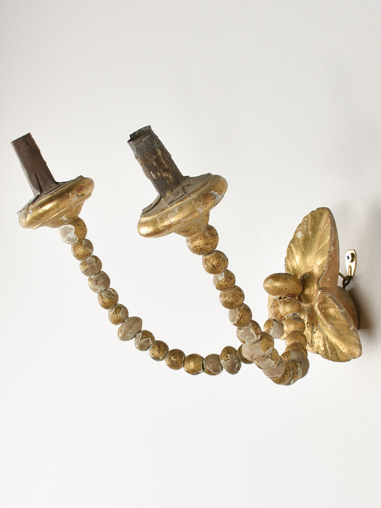 Pair of 19th century gilded candle wall sconces