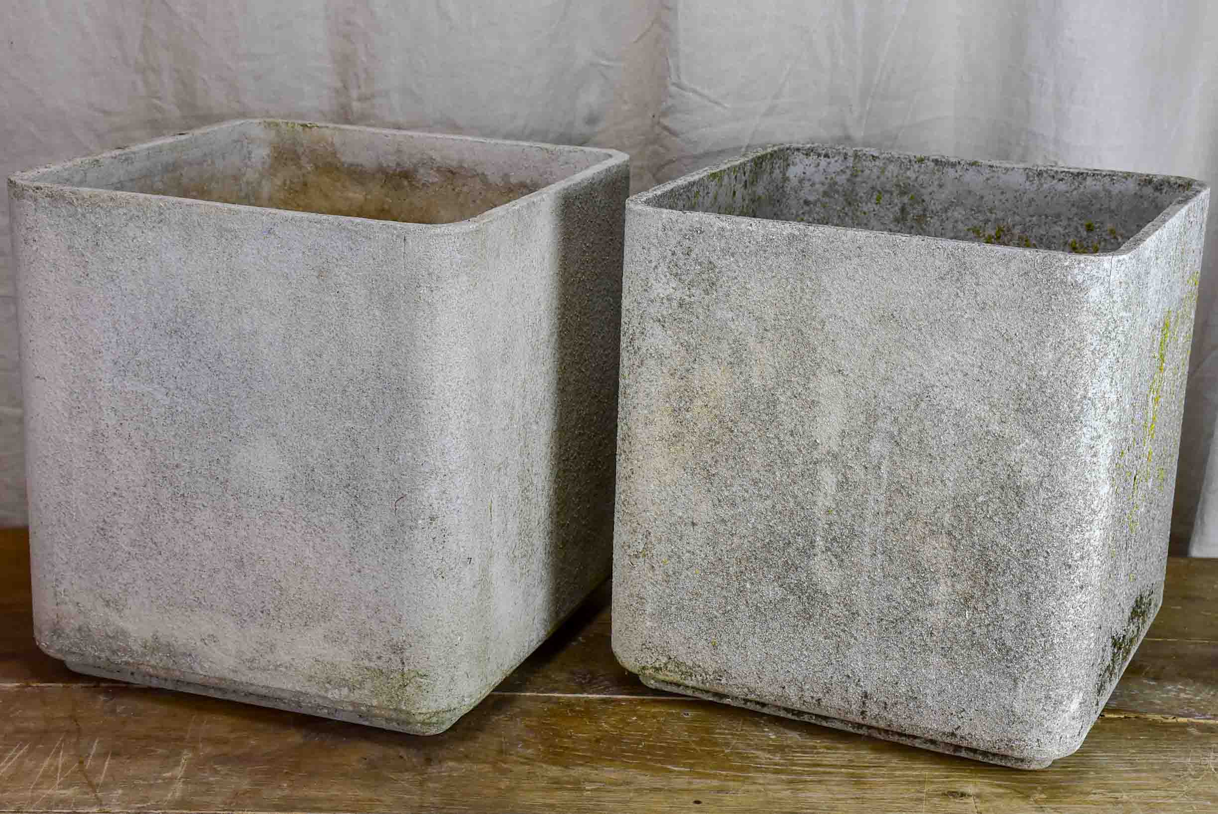 Pair of large square Willy Guhl garden planters