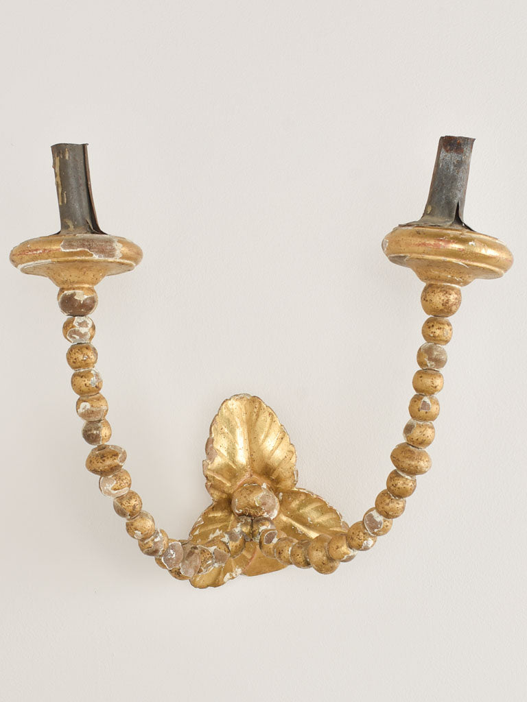 Pair of 19th century gilded candle wall sconces