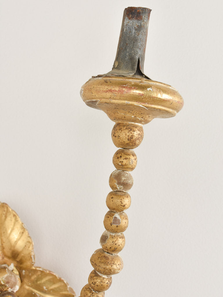 Pair of 19th century gilded candle wall sconces