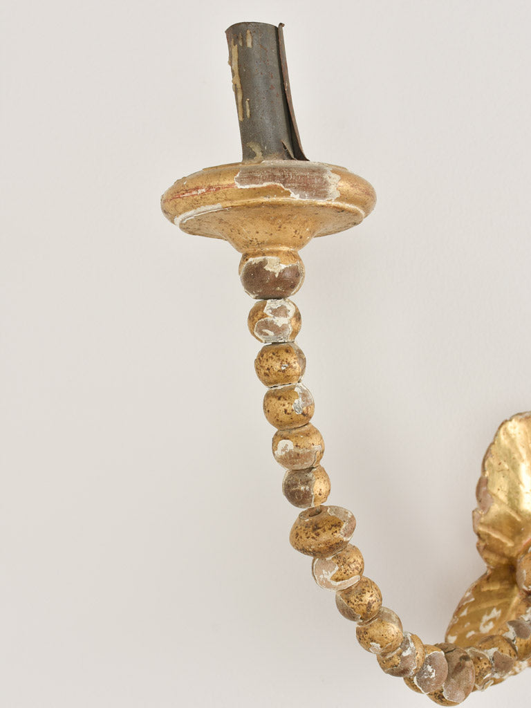 Pair of 19th century gilded candle wall sconces