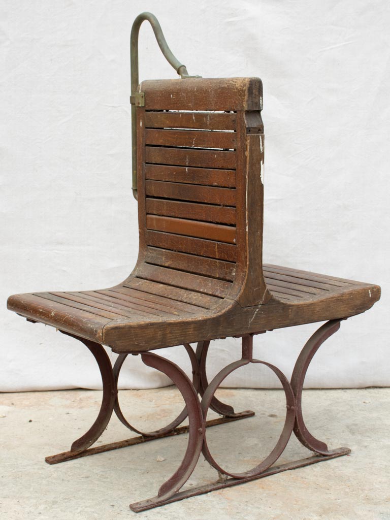 19th century French metro bench seat - oak