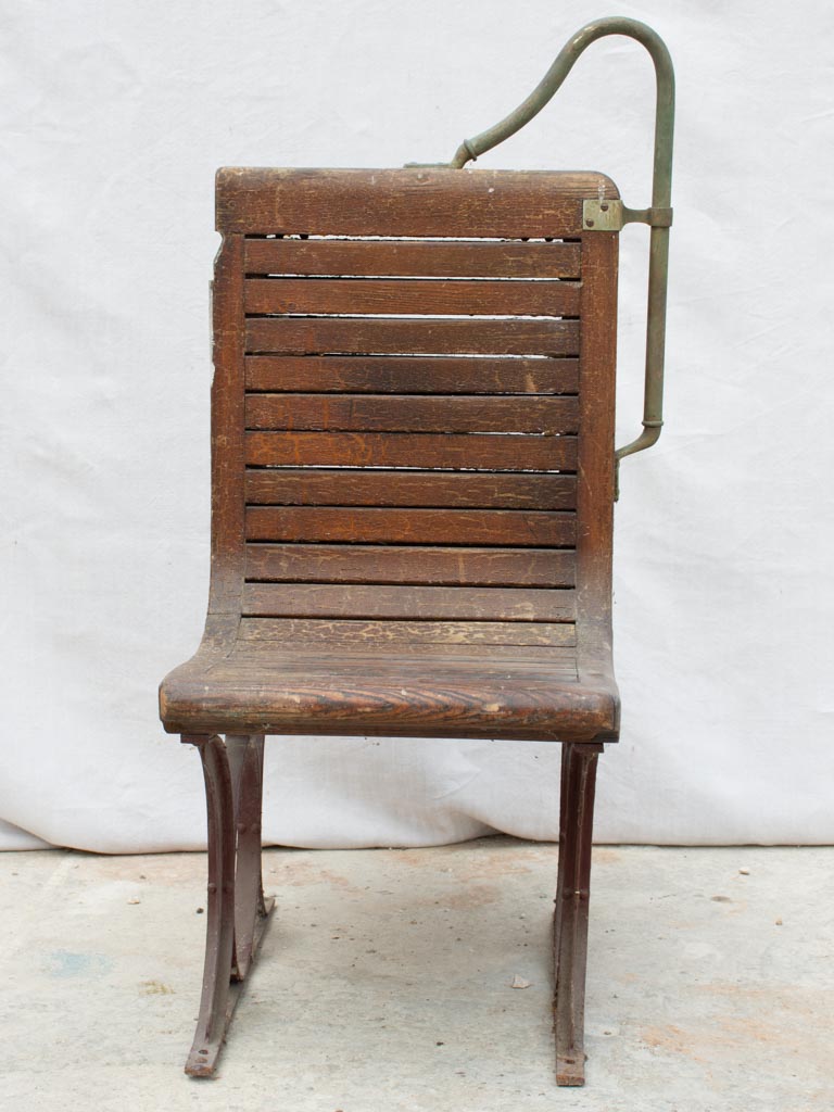 19th century French metro bench seat - oak