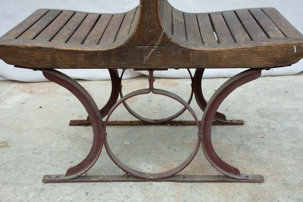 19th century French metro bench seat - oak