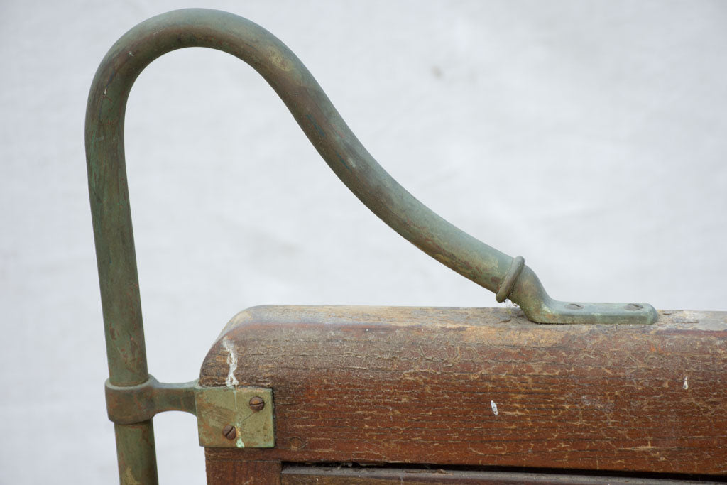 19th century French metro bench seat - oak