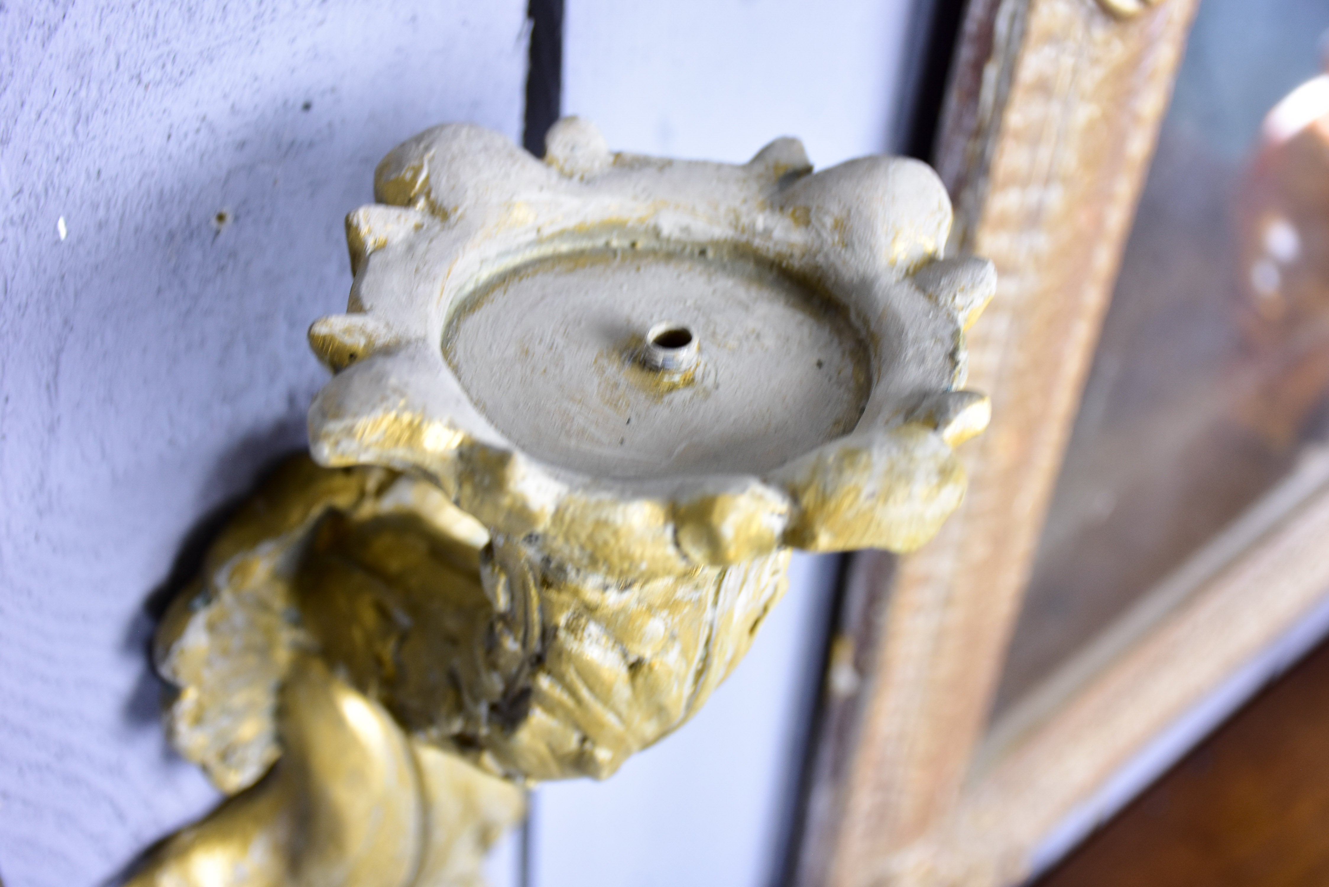 Pair of carved antique Italian wall sconces