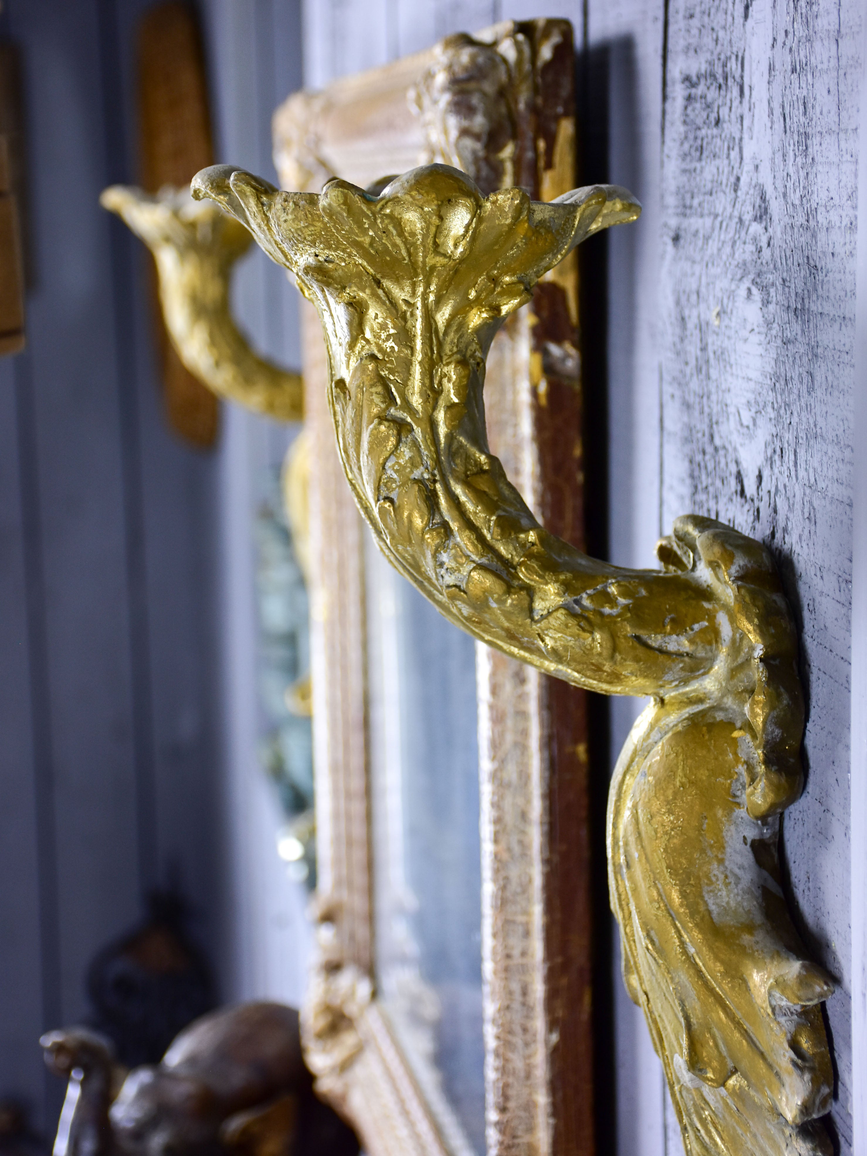 Pair of carved antique Italian wall sconces