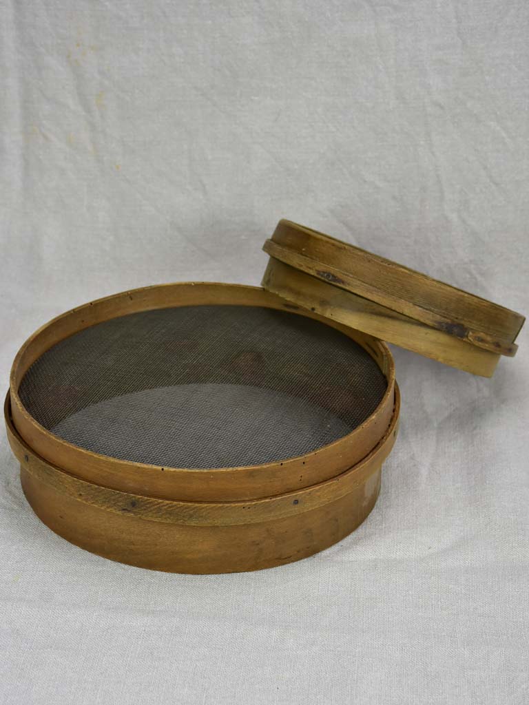 Two antique French flour sieves