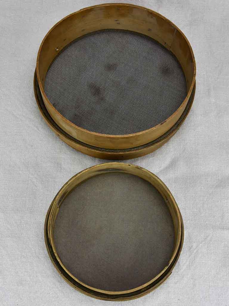 Two antique French flour sieves