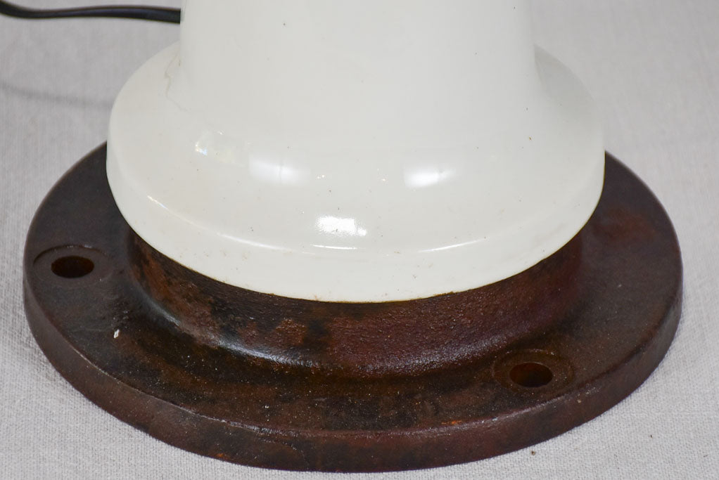 Early-20th-century EDF isolator lamp - porcelain and cast iron 22" THREE AVAILABLE
