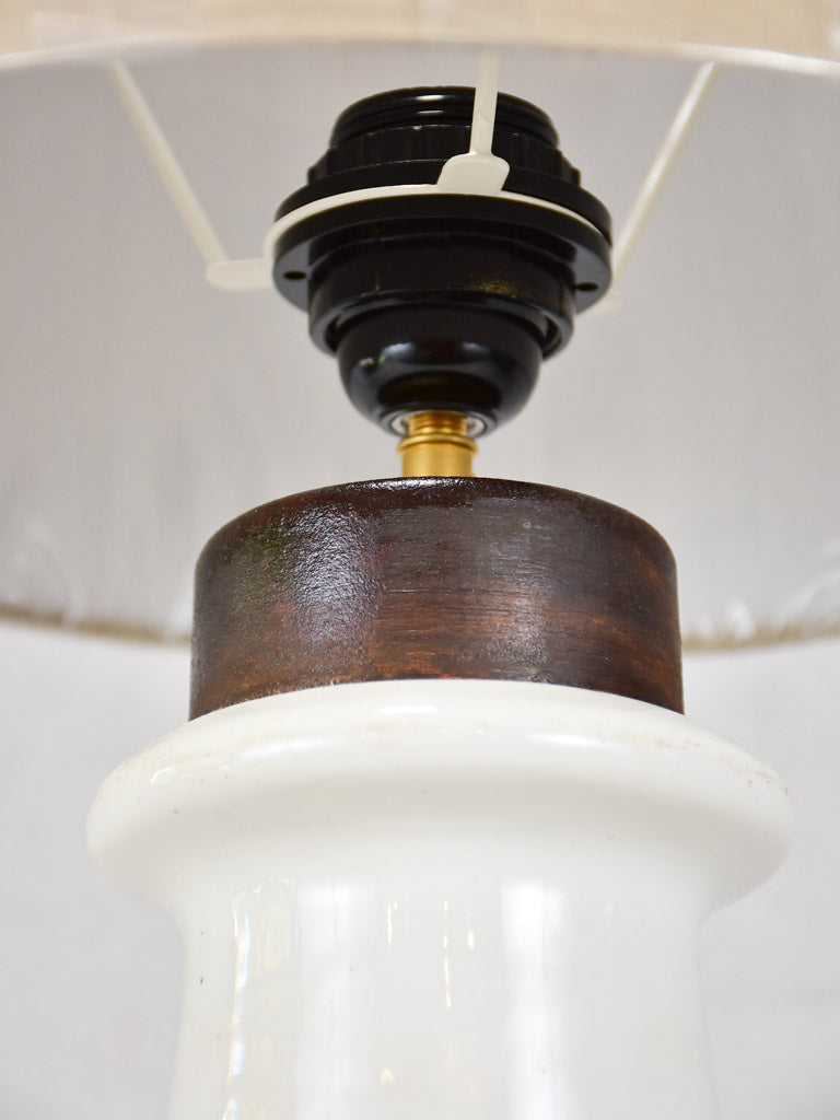 Early-20th-century EDF isolator lamp - porcelain and cast iron 22" THREE AVAILABLE