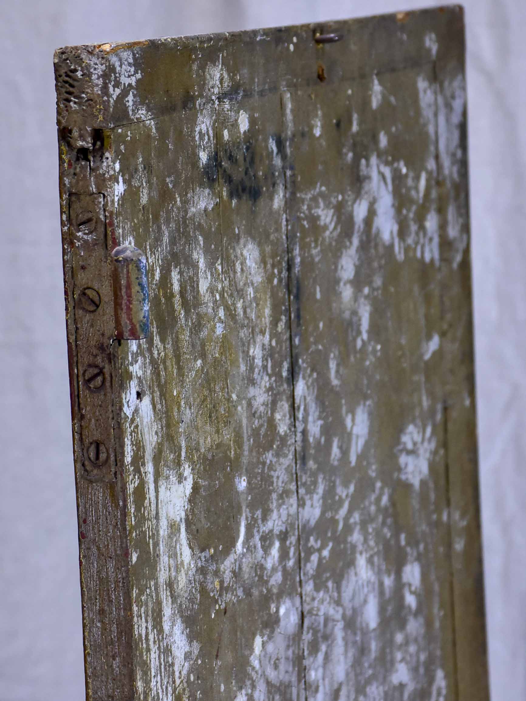 Antique French painting of a man - painted on a shutter