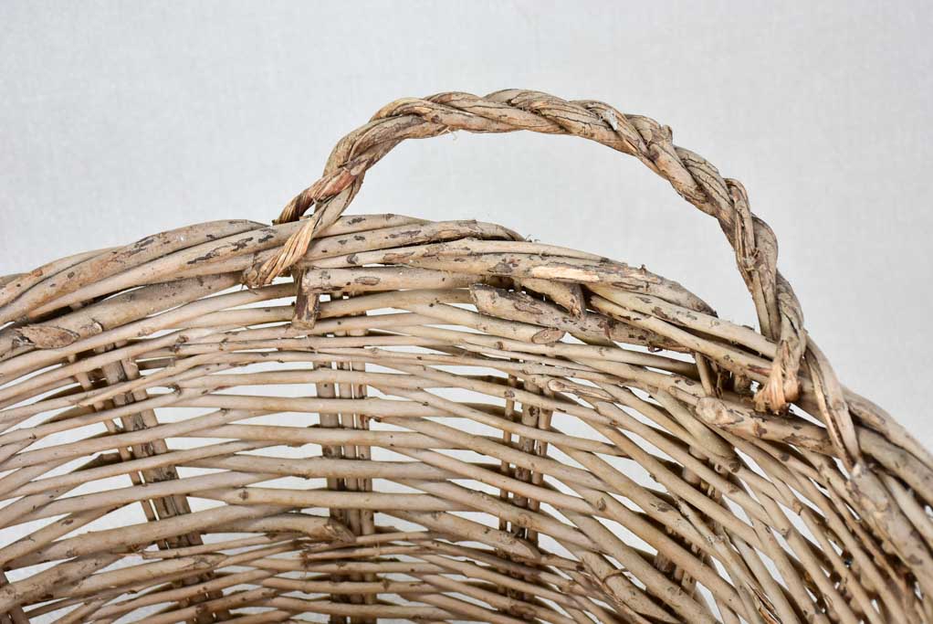 Antique French wicker basket with two handles 16¼"