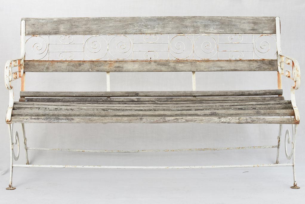 Rustic French Vichy outdoor bench