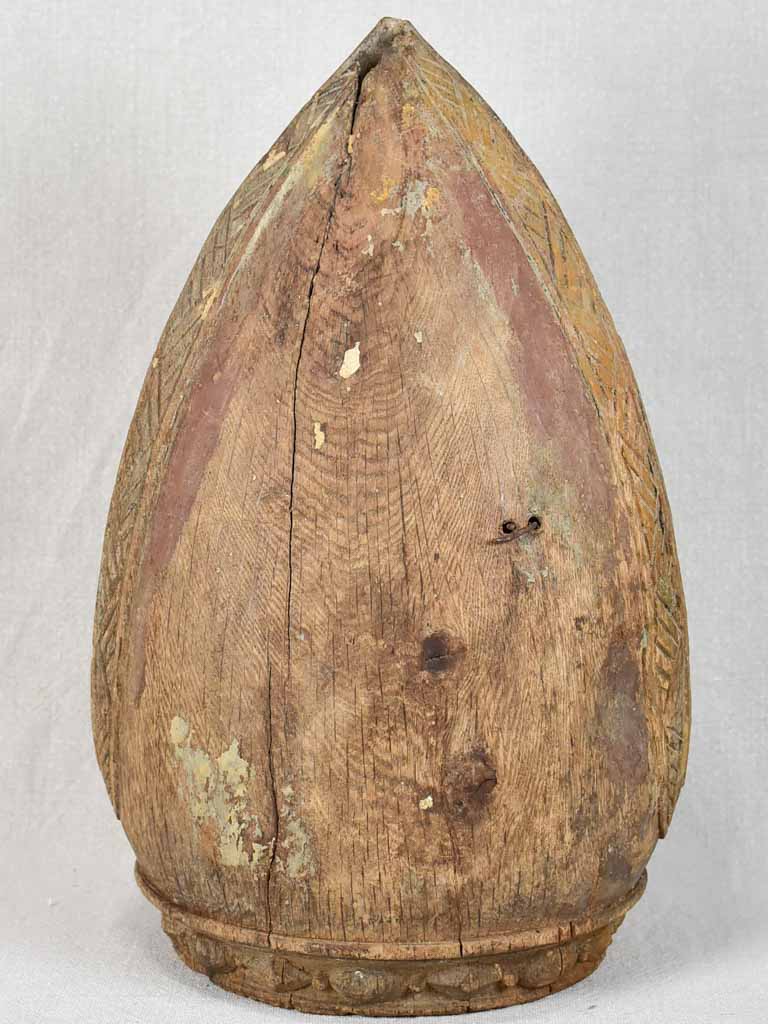 17th-century religious carved mitre / miter headdress 13¾"