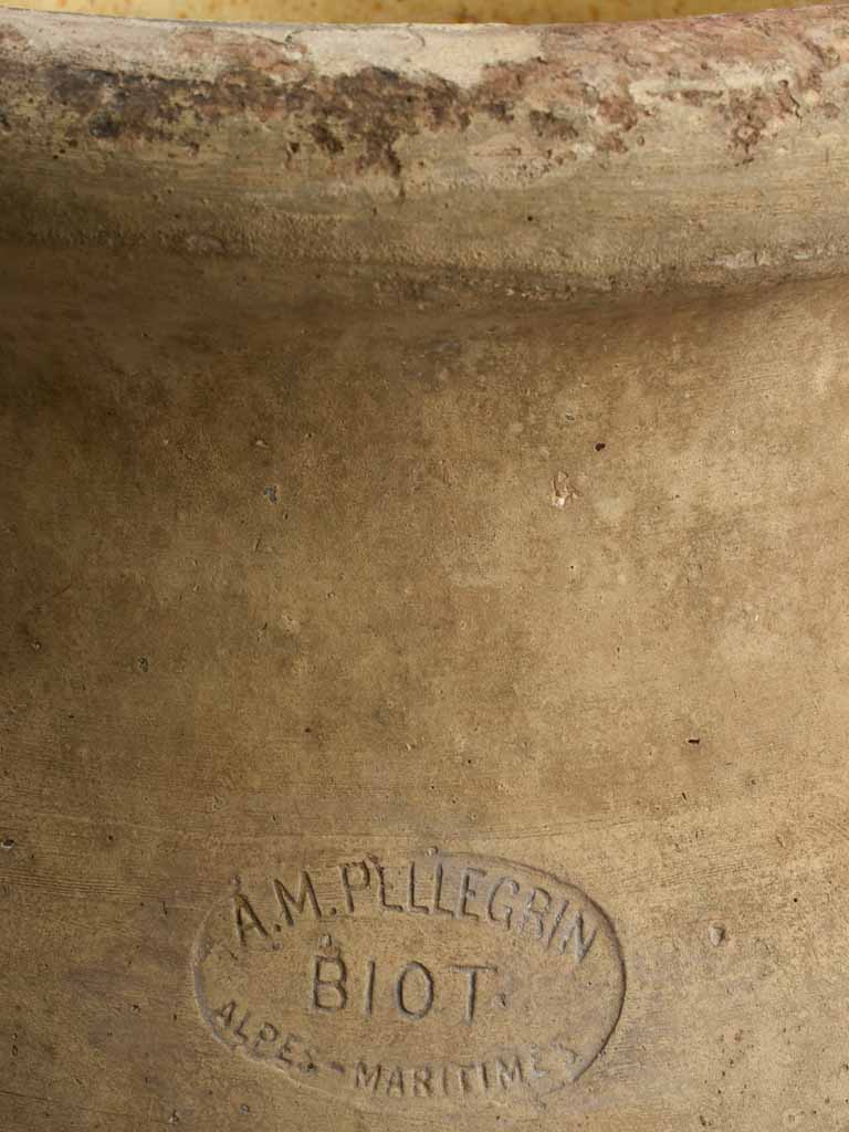 19th century Biot jar / oil jar w/ maker's stamp - 17¾"