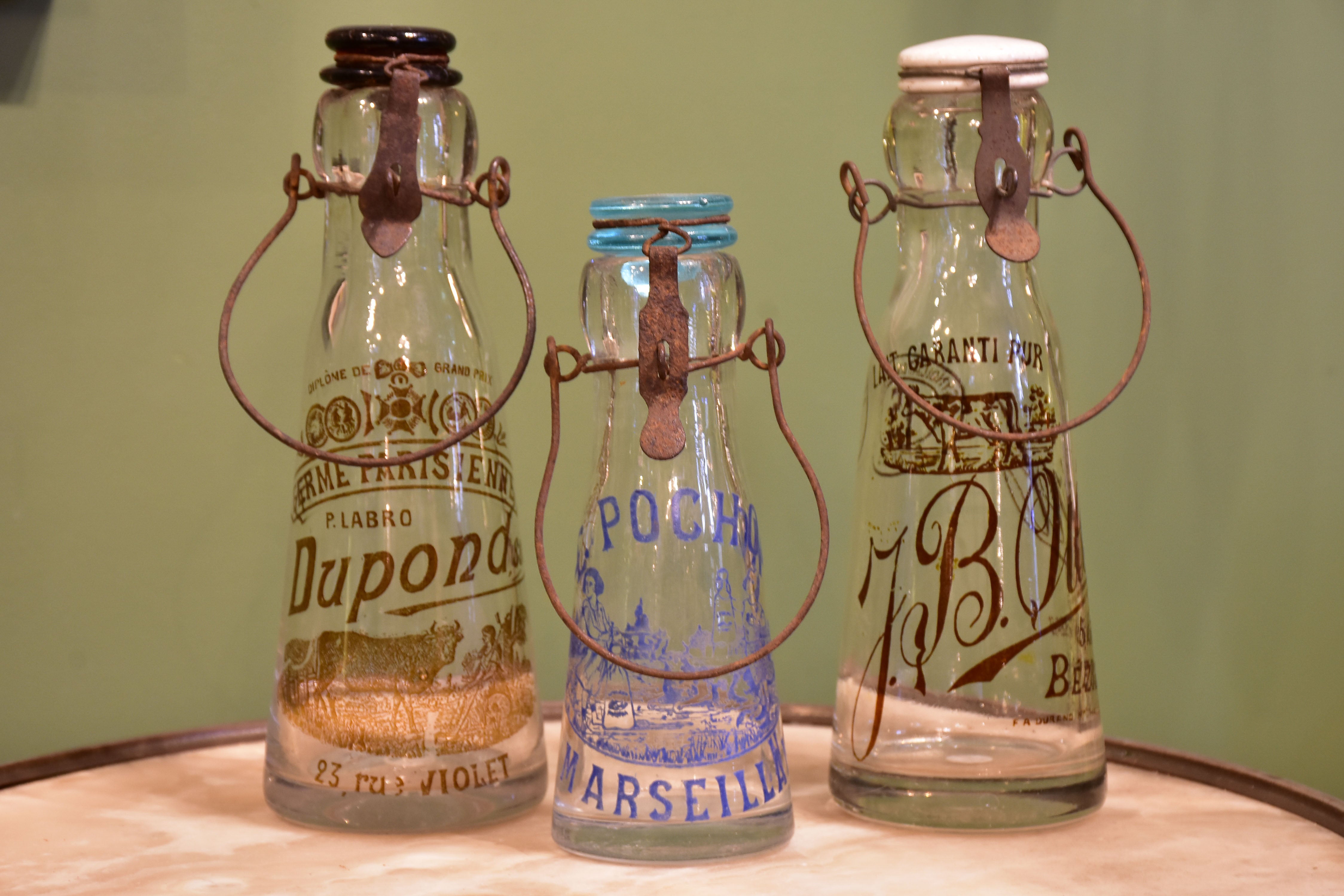 Antique French Dupond milk bottle