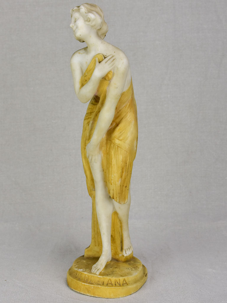 Small antique marble sculpture of a draped lady 14½"