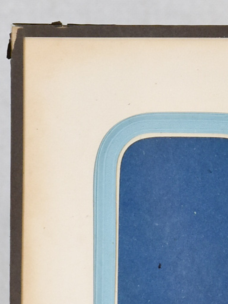 Antique French photo frame - blue 5" x 6¾"