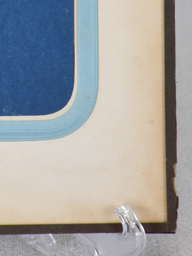 Antique French photo frame - blue 5" x 6¾"