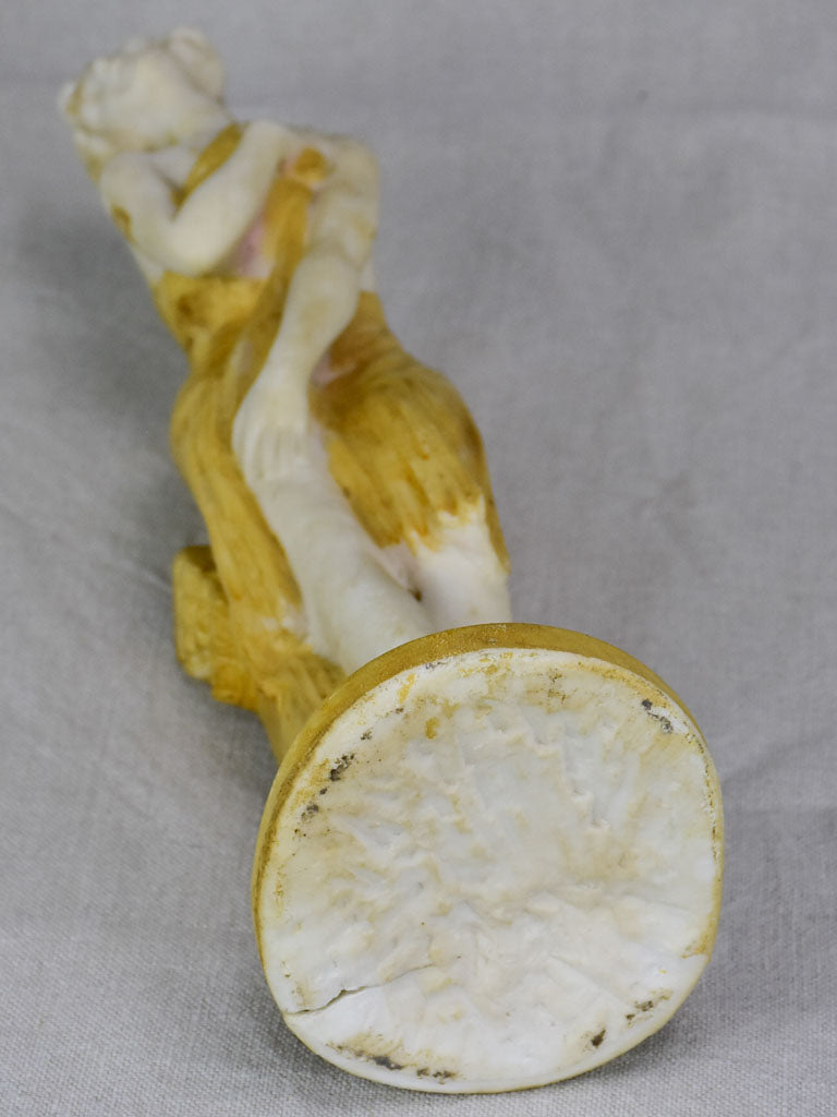 Small antique marble sculpture of a draped lady 14½"