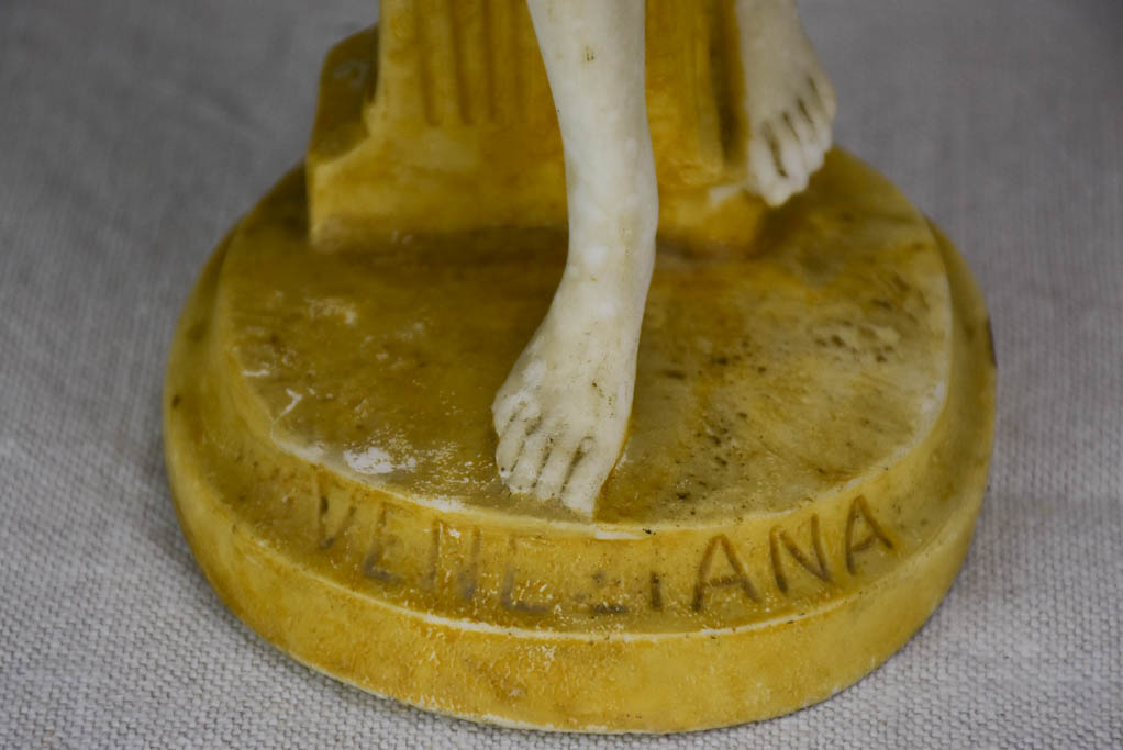 Small antique marble sculpture of a draped lady 14½"