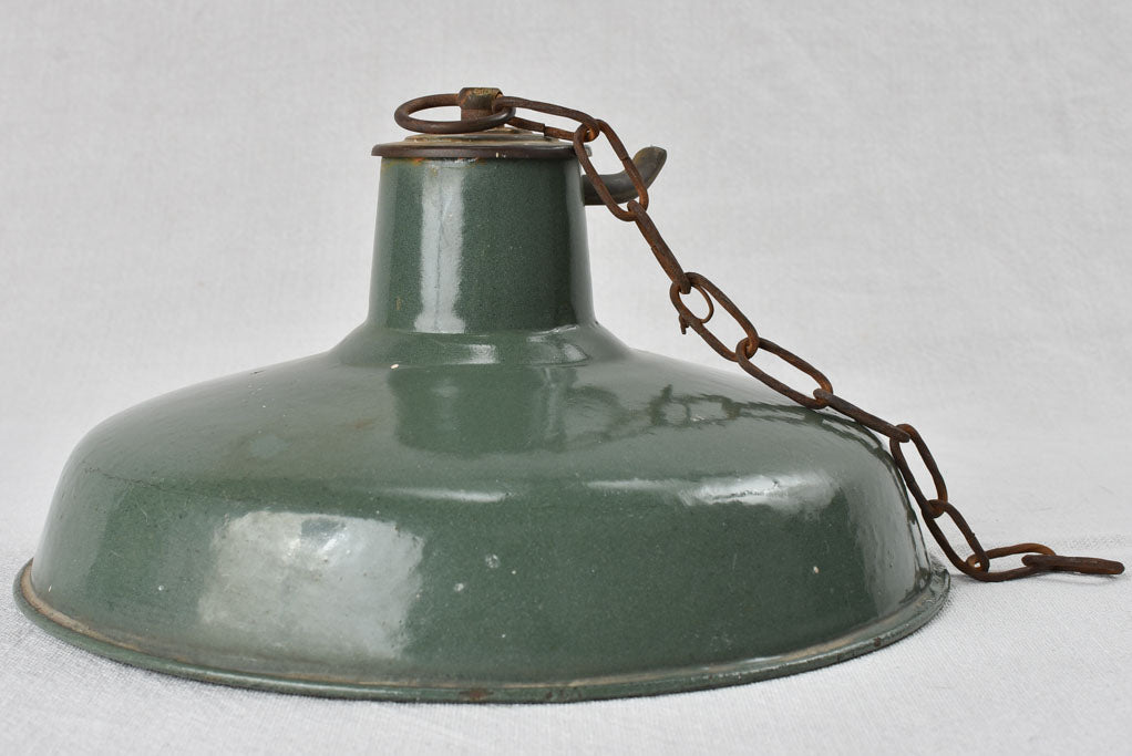 Small antique French enamel pendant lights 9¾"