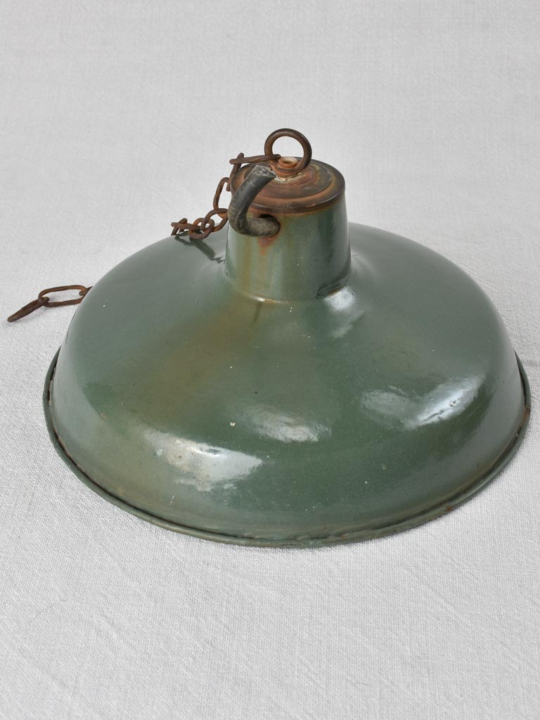 Small antique French enamel pendant lights 9¾"