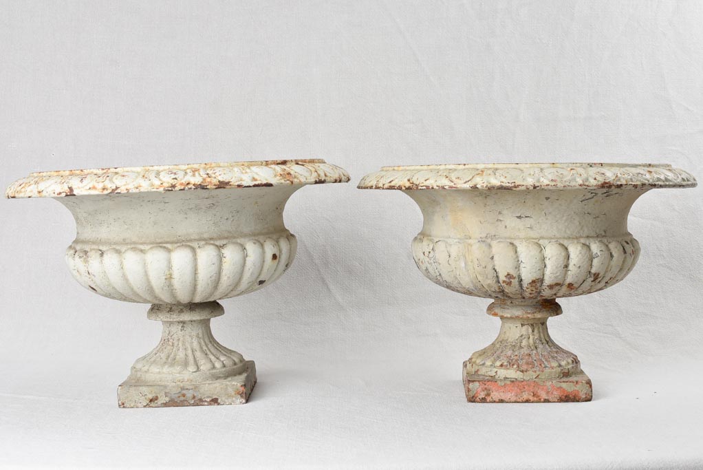 Pair of cast iron Medici garden planters 18"