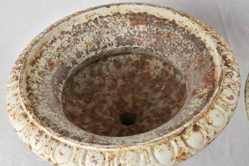 Pair of cast iron Medici garden planters 18"