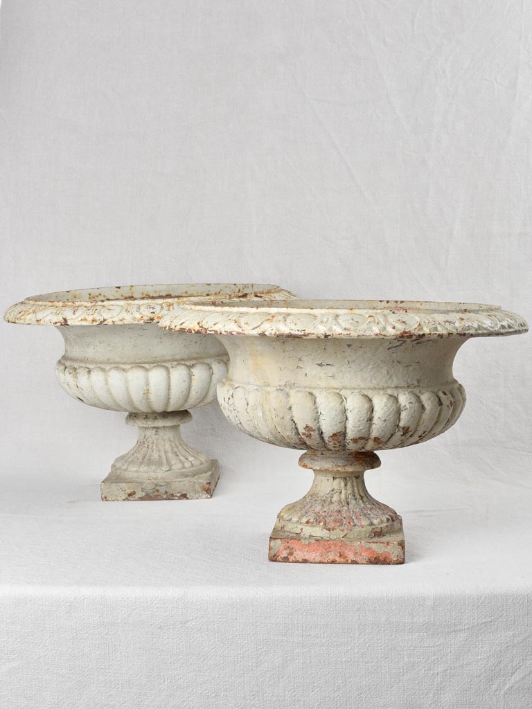 Pair of cast iron Medici garden planters 18"