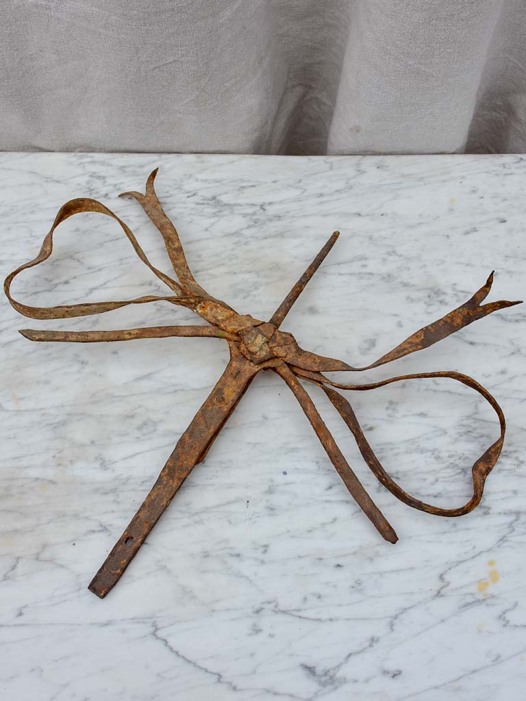 19th Century French Locksmith's sign, key and bow