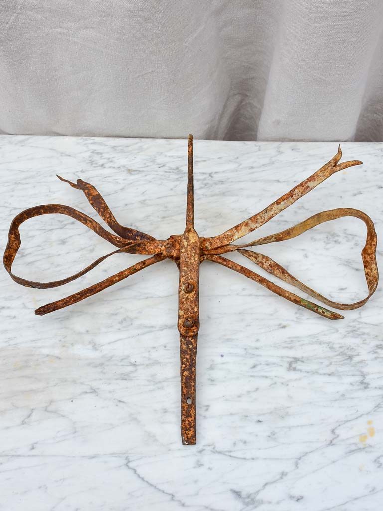 19th Century French Locksmith's sign, key and bow