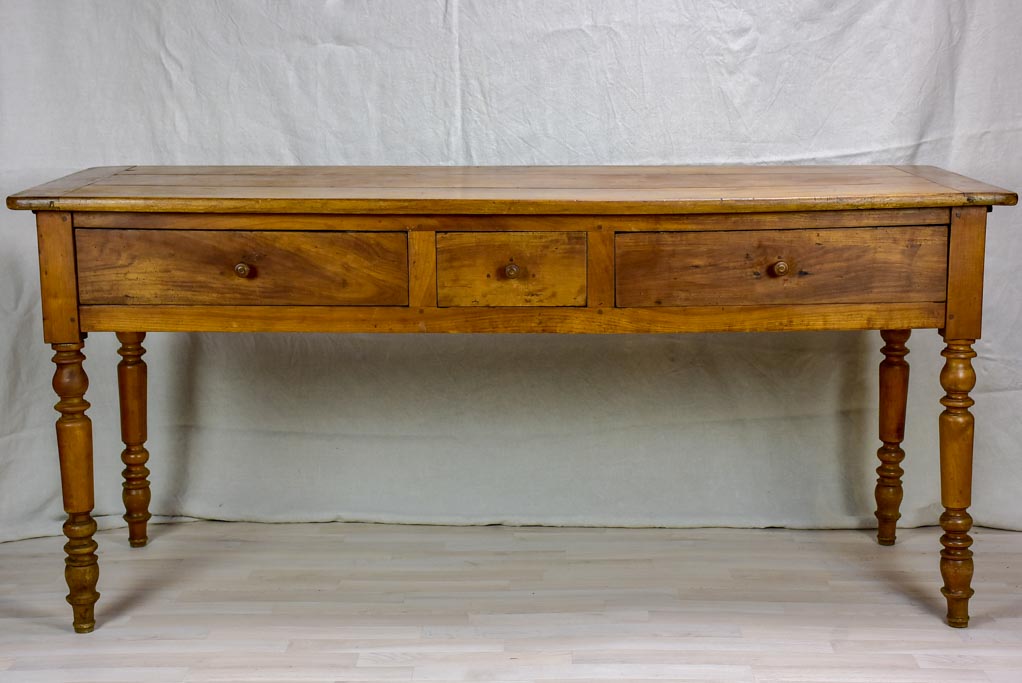 Antique French serving table with three drawers and pullouts 26½" x 70¾"