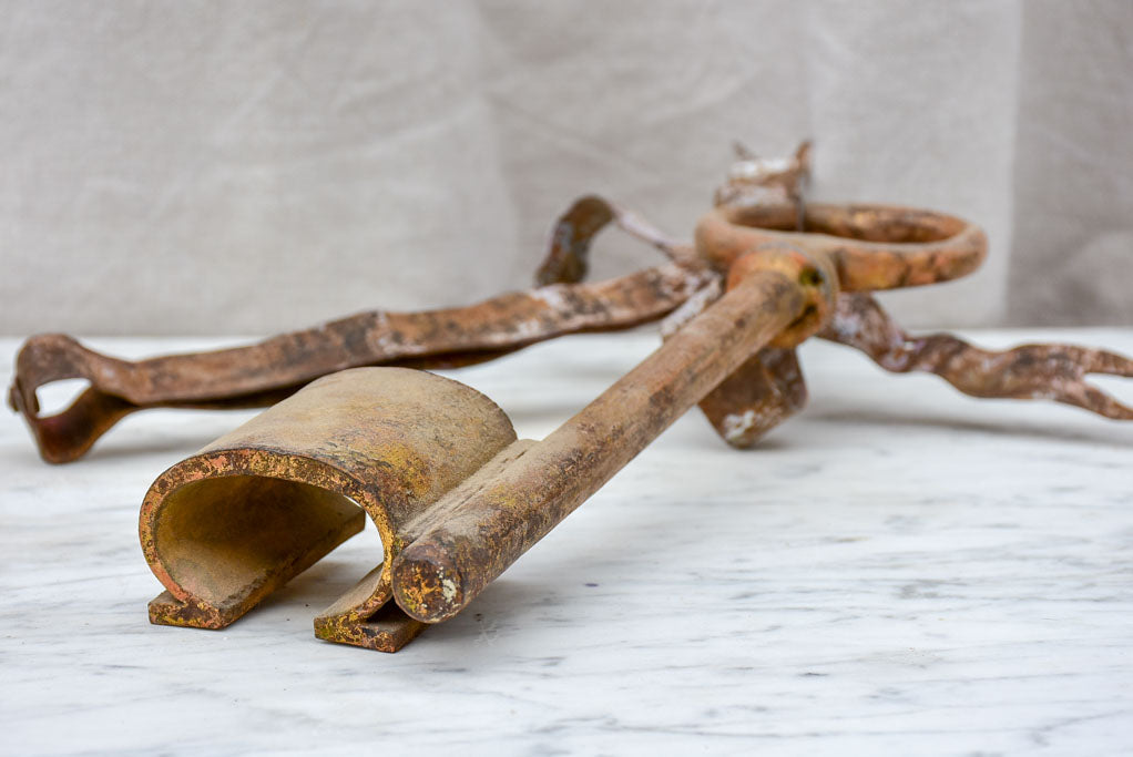 19th Century French Locksmith's sign, key and bow