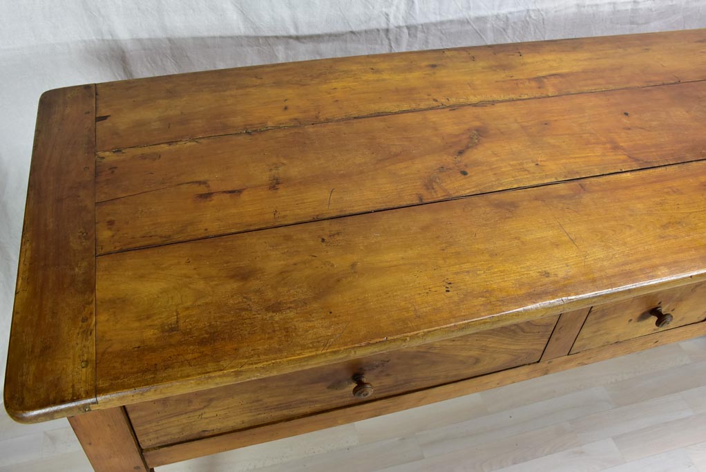 Antique French serving table with three drawers and pullouts 26½" x 70¾"