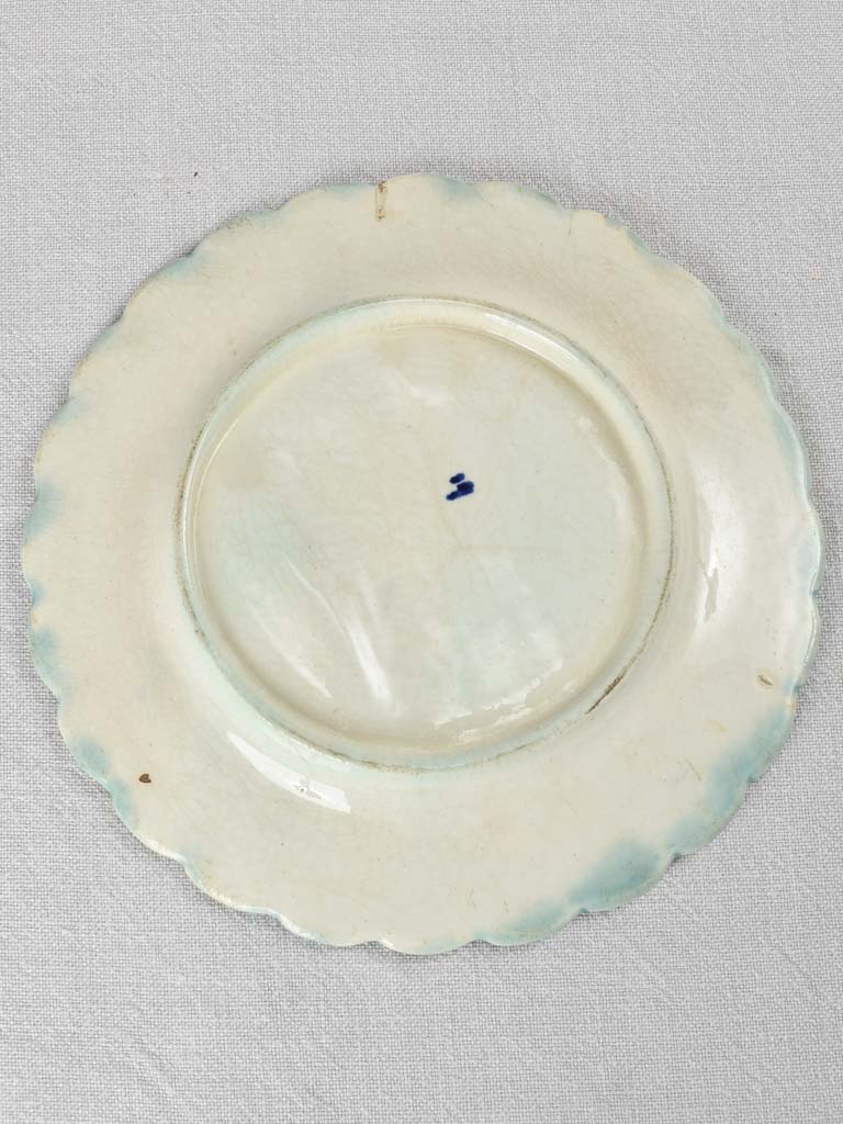 Set of six Majolica asparagus plates 9½"