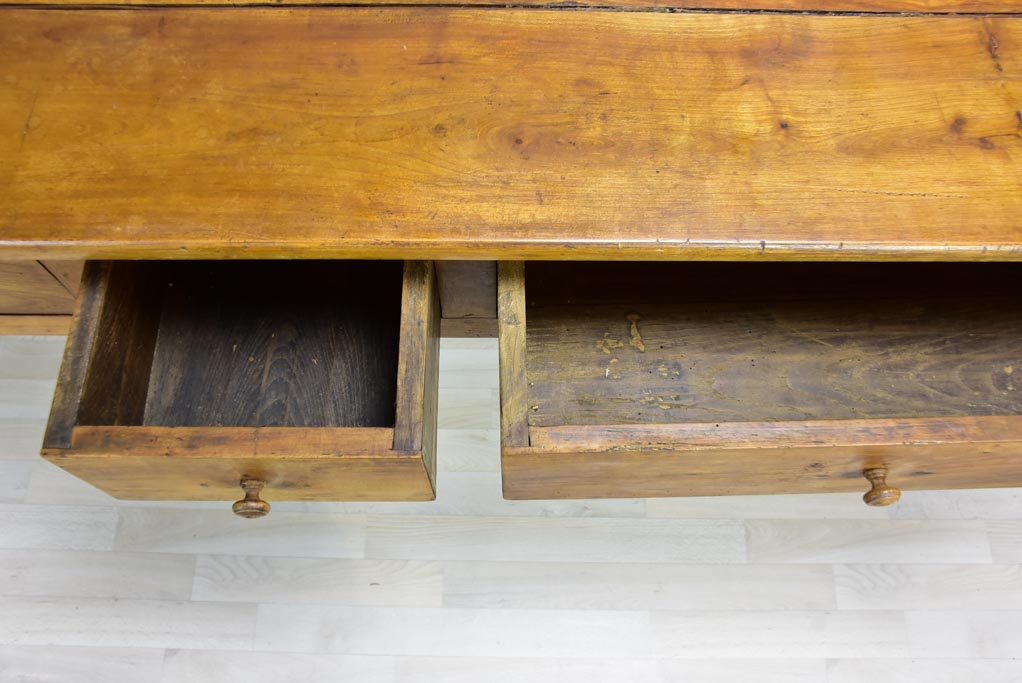 Antique French serving table with three drawers and pullouts 26½" x 70¾"