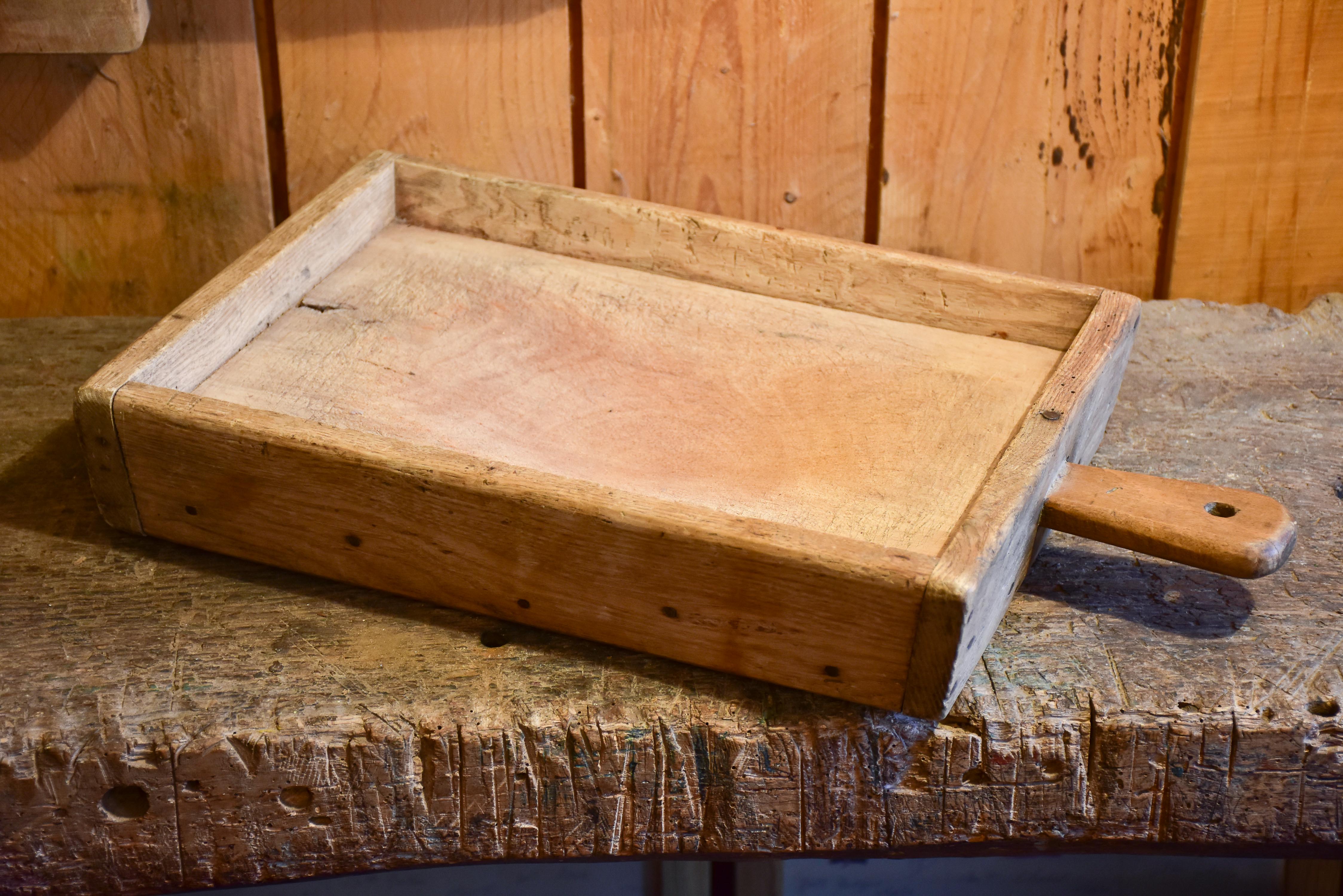 Antique French cutting board inset in a box