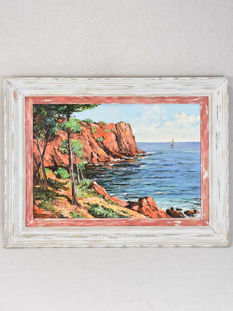 Superb coastal seascape signed Pisani 20¾" x 27½"