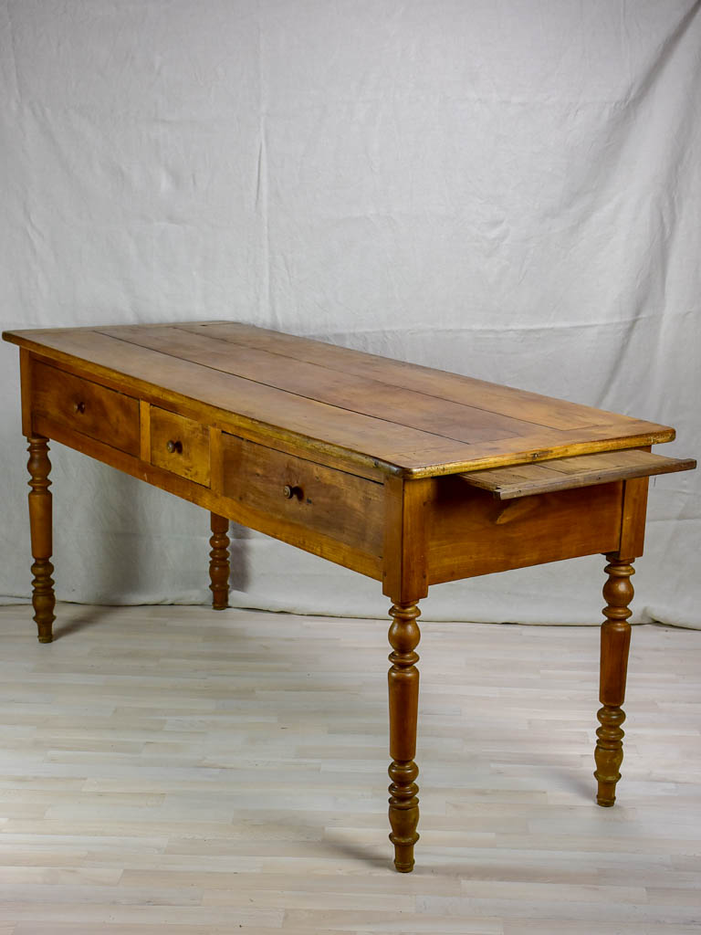 Antique French serving table with three drawers and pullouts 26½" x 70¾"