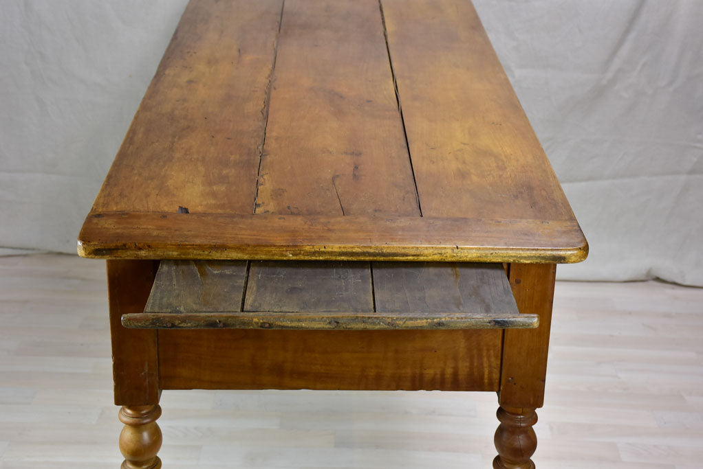 Antique French serving table with three drawers and pullouts 26½" x 70¾"