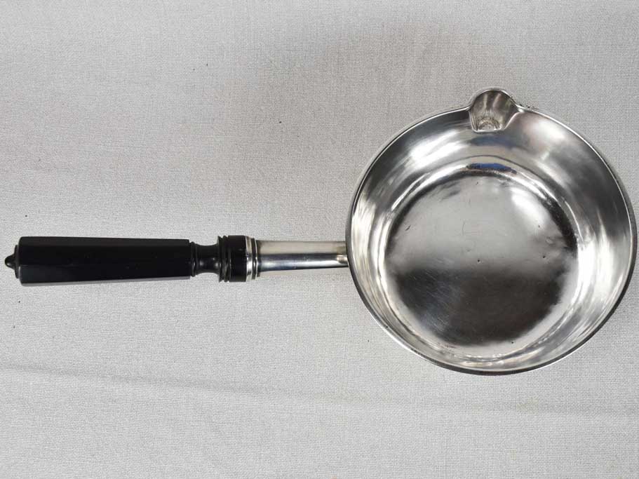 Historic silver and ebony chocolate saucepan