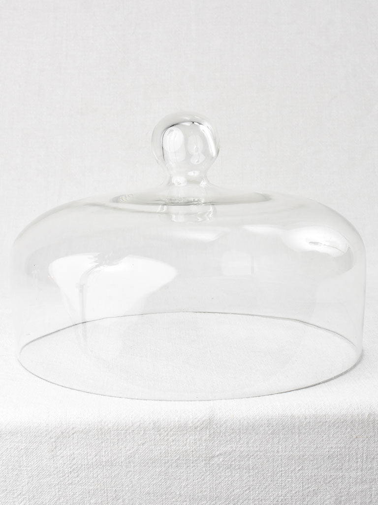 Large blown glass patisserie dome 13¾" diameter
