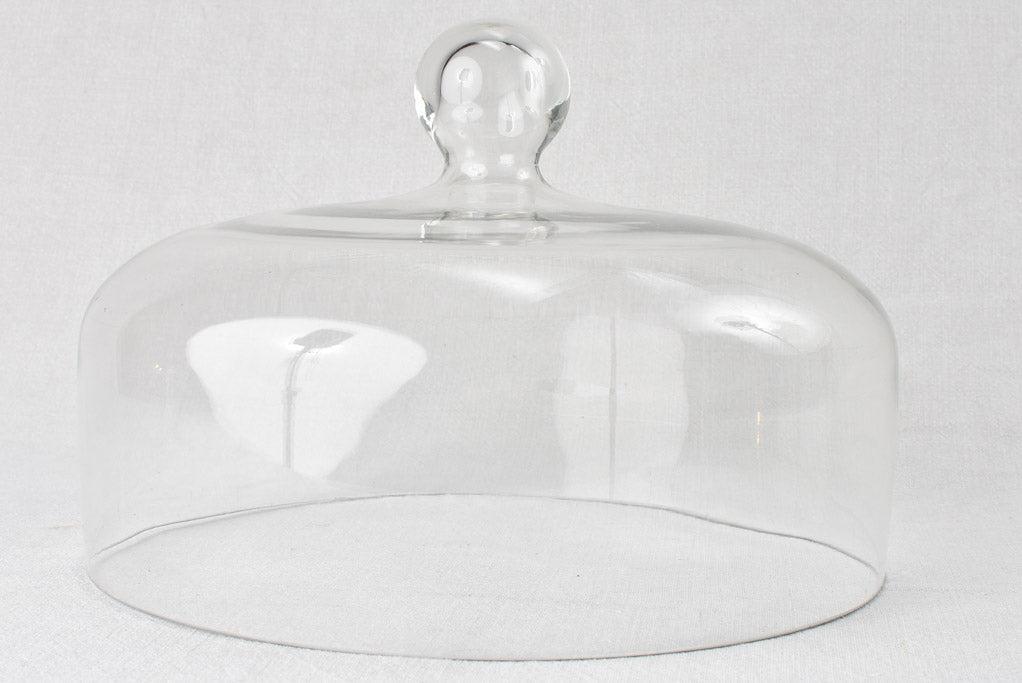 Large blown glass patisserie dome 13¾" diameter