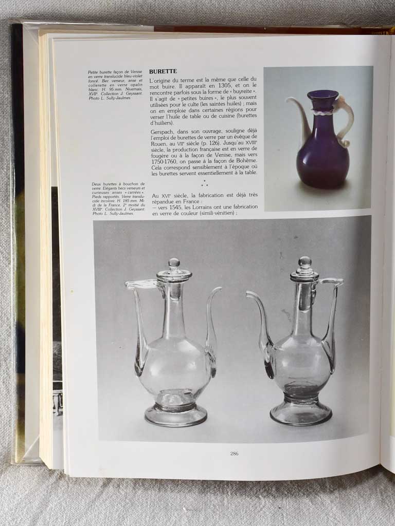 Two eighteenth-century blown glass oil pitchers