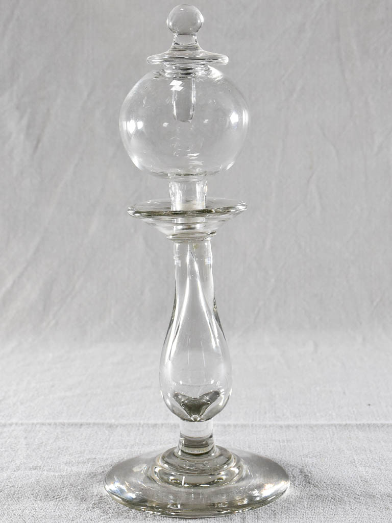 Rare collection of seven blown glass oil lamps - 18th and 19th century