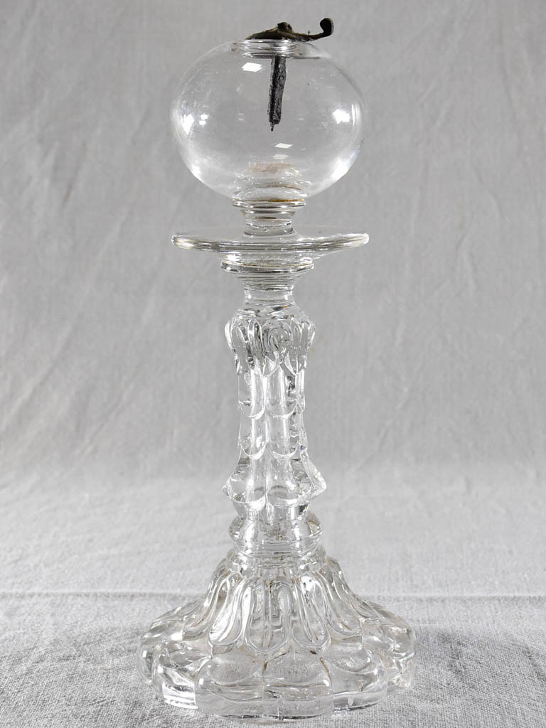 Rare collection of seven blown glass oil lamps - 18th and 19th century