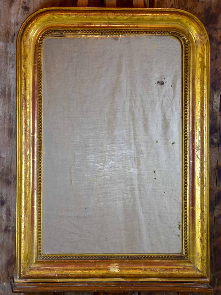 Antique French Louis Philippe mirror with gilded frame 28 ¼" x 39 ½"