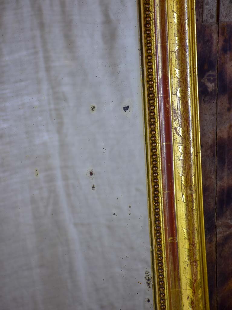Antique French Louis Philippe mirror with gilded frame 28 ¼" x 39 ½"